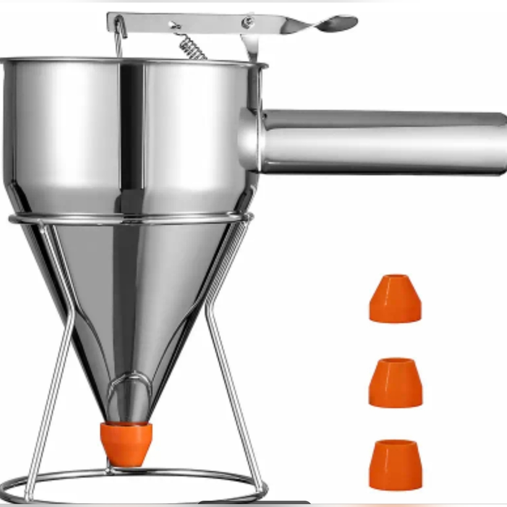 Multi-Caliber Stainless Steel Batter Funnel w/ Stand